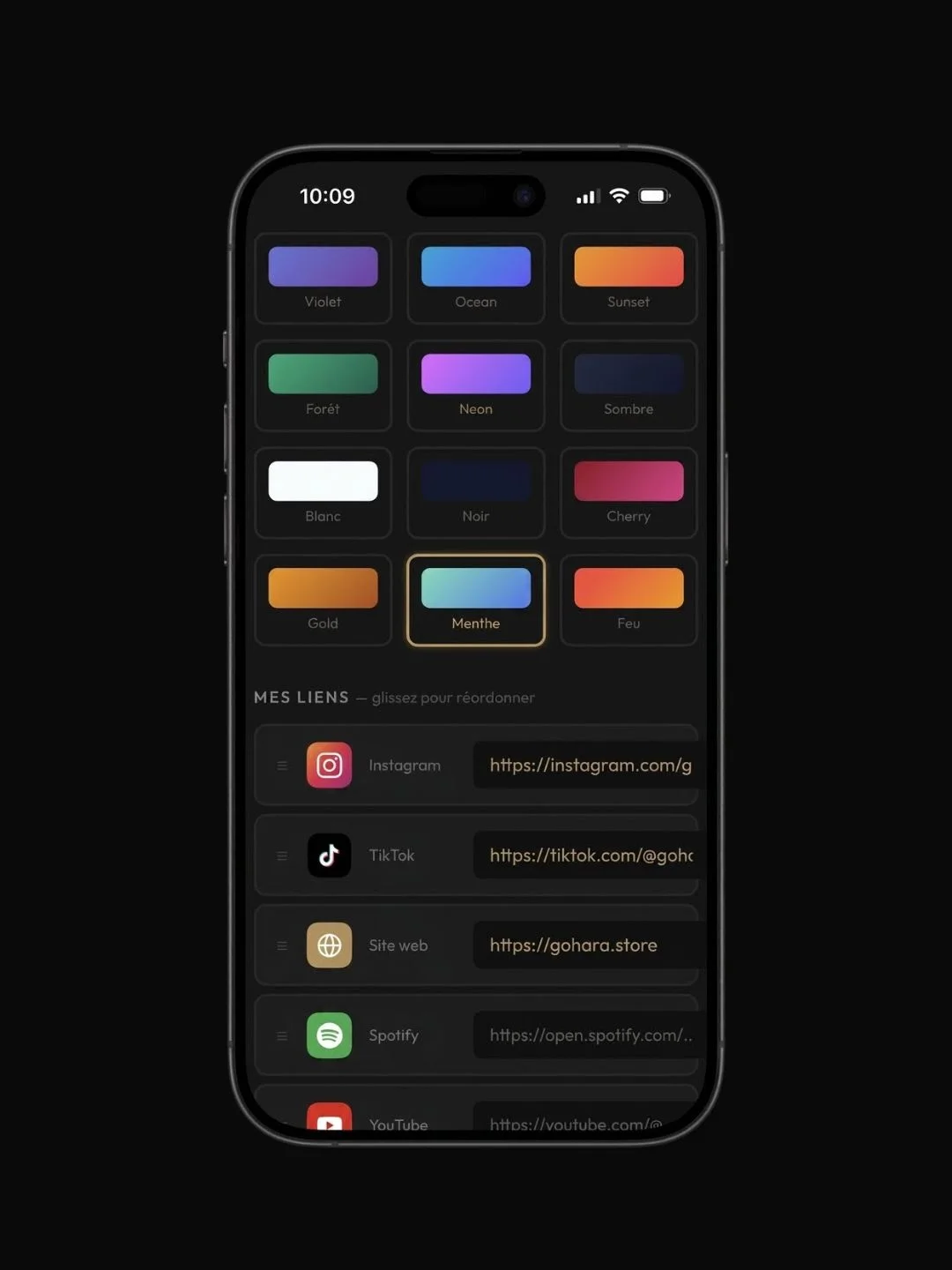GoHara dashboard - customize your digital profile